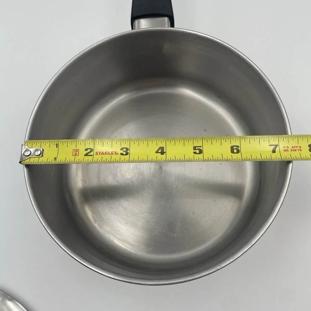 Megaware Stainless‎ Steel 1.5 Quart Sauce Pan Cookware Glass Lid Vintage